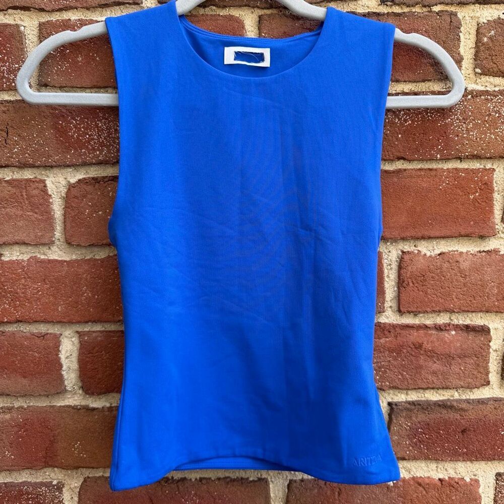 Aritzia Contour Muscle Tank Double Layer Fitted Top Blue XS NWOT